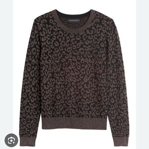 Banana Republic Metallic Leopard Sweater Size S